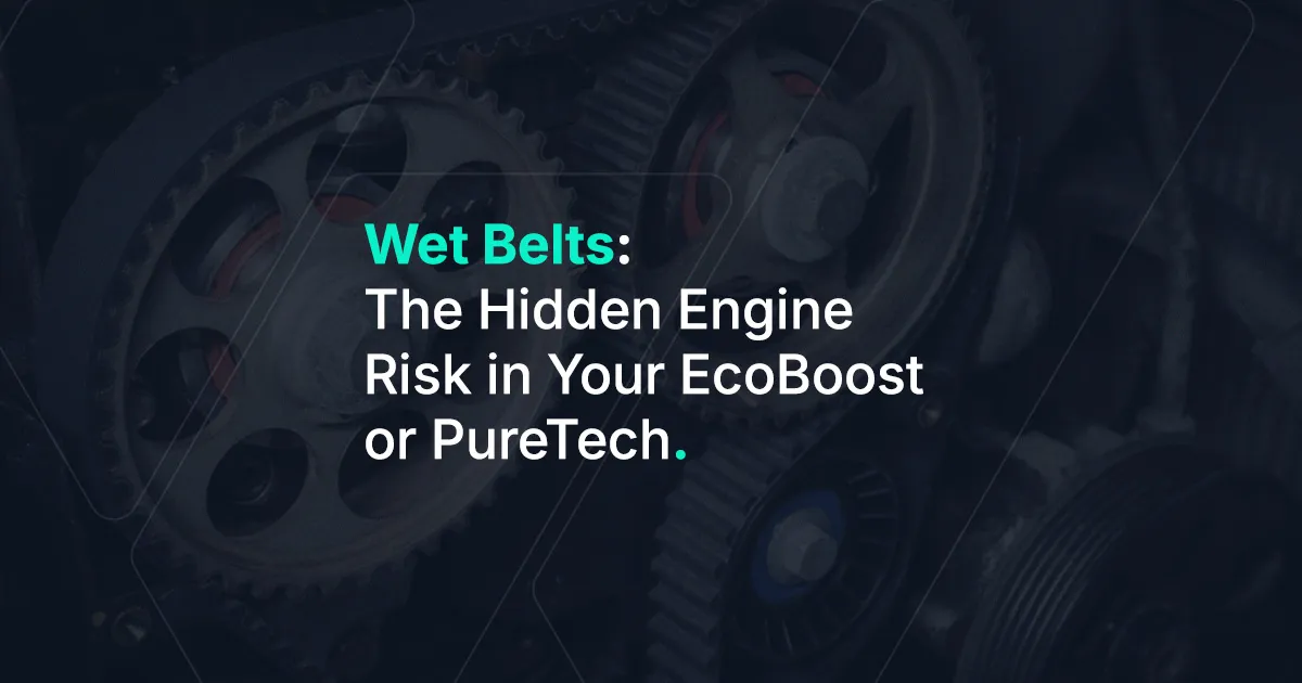 Wet belt timing belt running in engine oil